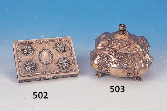 ZIGARETTENDOSE, DEUTSCH, UM 1900, SILBER, ZISELIERT, BLUMENDEKOR, SCHöNE ARBEIT, WIDMUNG SPäTER, 10.6 X 7 CM