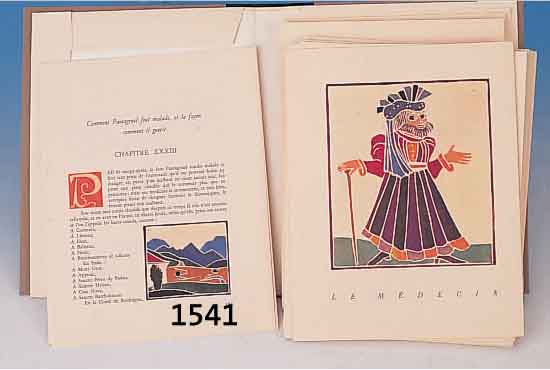 PANTAGRUEL, ILLUSTRIERT VON ANDRE DERAIN, FAKSIMILE-AUSGABE AUF BüTTEN, NUM. 1394, 184 UNGEHEFTETE SEITEN MIT REPRODUKTIONEN ZAHLREICHER ...