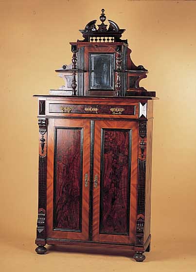 VERTIKO, DEUTSCH, UM 1890, WEICHHOLZ MIT ORIG. BIERLACKBEMALUNG, LEICHTE ALTERSSCHäDEN, 214 X 101 X 48 CM