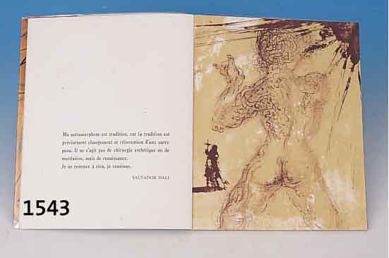 HOMMAGE à MEISSONIER, SALVADOR DALI, PARIS 1967, MIT VIER ORIGINALLITHOGRAPHIEN VON SALVADOR DALI, CA. 27 X 21.5 CM