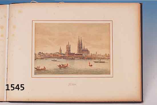 VOM DEUTSCHEN RHEIN, VERLAG PAUL NEUBNER KöLN, MIT 25 FARBLITHOGRAPHIEN VON CASPAR SCHEU- REN, VERLAUF DES RHEINES VON STRAßBURG BIS ...