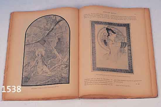 LA PLUME: ALPHONE MUCHA ET SON OEUVRE, 1897, MIT 127 ILLUSTRATIONEN VON ALPHONE MUCHA, 93 SEITEN, GEBRäUNT, CA. 25 X 18 CM, SEHR SELTEN