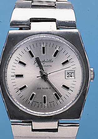 GLASHÜTTE HERRENARMBANDUHR SPEZIMATIC, DEUTSCHLAND UM 1975, EDELST., EDELST.-BAND, KAL. 06-66/771, SELTEN, WERK VERG., ZENTRAL- ROTOR, ...