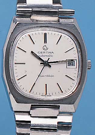 KONVOLUT: 1X CERTINA HERRENARMBANDUHR BLUE RIBBON, SCHWEIZ UM 1968, EDELST., EDELST.-BANDBODEN GESCHR., ROTORAUFZ., 28 ST., KAL. 25-651M, ...