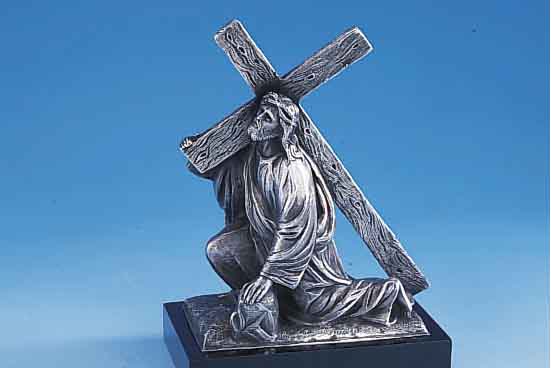 Skulptur "Leidensweg Jesu", Österreich um 1900, 800er Silber, Meistermarke wohl Alexander Sturm, Wien, naturalistische ...