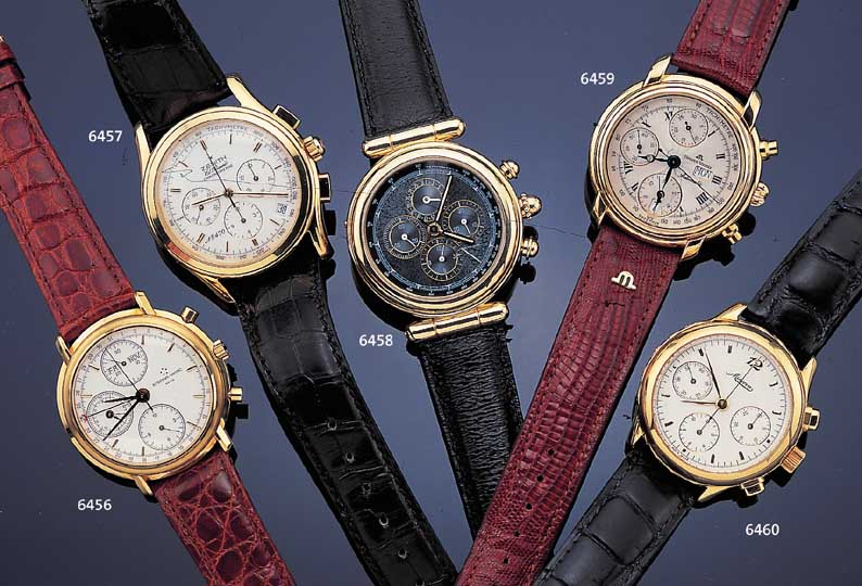 ZENITH ARMBANDCHRONOGRAPH EL PRIMERO, REF.- NR. 470/900, SCHWEIZ UM 1991, GG 750/000 MAS- SIV, LIMIT. AUFL. VON 900 STüCK, HIER NR. 470,AUTOMATIK ...