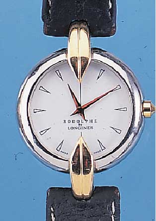LONGINES DAMENARMBANDUHR RODOLPHE, REF.-NR. 843177, SCHWEIZ UM 1992, EDELST. POL., KRONE U. BANDANST. HARTVERG., ORIG.-LEDERB., MINE- RALFLACHGL., ...