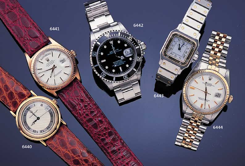 ROLEX HERRENARMBANDUHR MODELL SUBMARINER, REF.-NR. 16610, SCHWEIZ UM 1999, EDELST., EDELST.-OYSTERBAND, BODEN U. KRONE GESCHR., BEI ...