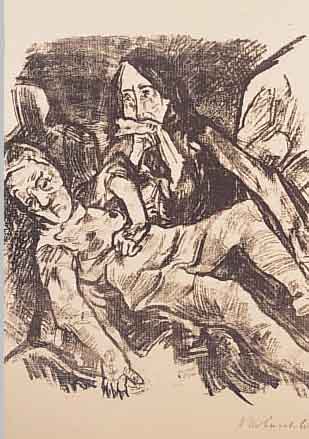 KOKOSCHKA, OSKAR, LITHOGRAPHIE, 50ER JAHRE, HANDSIGNIERT, 28 X 30 CM, LEICHT GEBRäUNT
