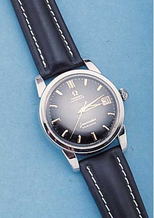 OMEGA HERRENARMBANDUHR SEAMASTER, REF.-NR. 2849/12SC, SCHWEIZ UM 1961, EDELST., BODEN GE-DR., KRONE NEUTR. ERS., BLATT ALTERSBED. FL., LEDERB. NEU, ...