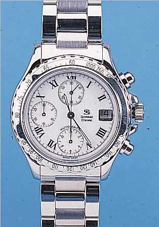 SCHWARZ ETIENNE ARMBAND-CHRONOGRAPH ROUTEMASTER, REF.-NR. 941501, SCHWEIZ UM 1997, EDELSTAHL INCL. EDELST.-BAND POL., TEILW. ...
