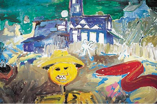 Monogrammist ATB, Schreckgespenste der Nacht, Öl/Rupfen unsign., 105 x 131 cm