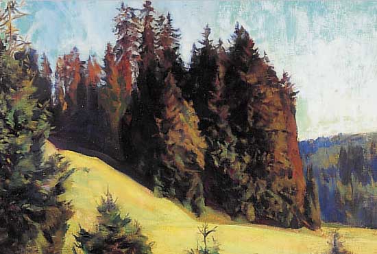 Unbek. Künstler, um 1920, Schwarzwaldland- schaft, Öl/Lwd., unleserlich sign. u. dat. 1920, 55 x 65 cm, R.