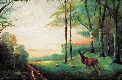 UNBEKANNTER KüNSTLER, DEUTSCH UM 1900, ZWEI PENDANTS, HIRSCH BZW. REH IM WALD, ÖL/LWD, UNLESERLICH SIGN., JE CA. 16 X 24 CM