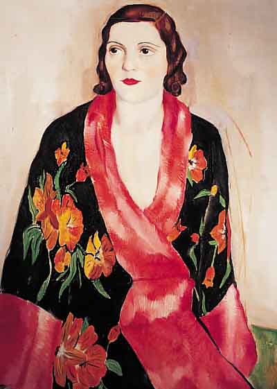 UNBEKANNTER UNGARISCHER MALER DES ART-DECO, HALBPORTRäT EINER JUNGEN FRAU IM KIMONO, ÖL/ LWD, RE. U. UNLESERLICH SIGN.: DIZA KONIYI FERENCZ, ...