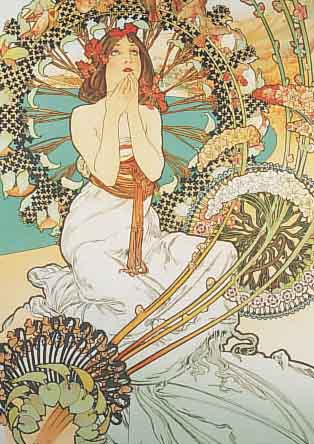 MUCHA, ALPHONSE, FARBLITHOGRAPHIE, EDITION GALIERIE DU CENTRE, MOURLOT PARIS 1986, NUM. 232/350, VON JIRI MUCHA HANDSIGN., CA. 57,5 X ...