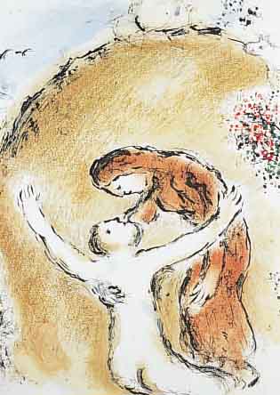 CHAGALL, MARC, DIE SEELE ELPENORS, FARBOFF- SET, AUS DIE ODYSEE, ED. DACO STUTTGART 1989, CA. 36 X 28,5 CM, PP