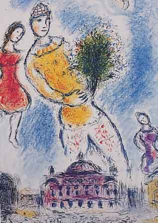 CHAGALL, MARC, DREI FARBOFFSETS AUS DLM, ED. ARTE MAEGHT PARIS 1981, JE CA. 33 X 21 CM, PP