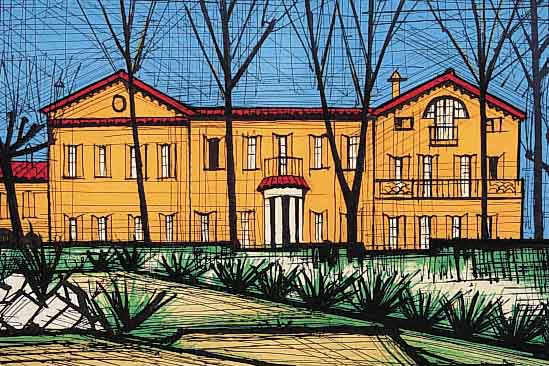 BUFFET, BERNARD, HAUS IN DER PROVENCE, FARBLITHOGRAPHIE, MOURLOT, SAURET PARIS 1987, CA. 32 X 52 CM, PP, U.GL., R.