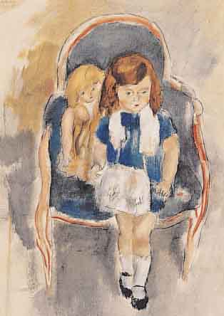 PASCIN, JULES, ZWEI FARBLITHOGRAPHIEN: JEANINE UND MARCELLA A LA CHEMISE BLEU, AUS ANDRé WARNOD: PASCIN, ED. ;OURLOT, A. SAURET PARIS 1954, ...
