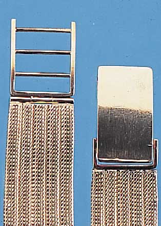 UHRENGOLDBAND, GG 750/000, L. VON STEG ZU STEG 13,5 CM, STEGBR. 17 MM, TOTALGEW. CA. 27 G