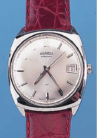 ROAMER HERRENARMBANDUHR ROTODATE, REF.-NR. 148437, SCHWEIZ UM 1964, EDELST.-STüLPGEH., GET. A-WELLE, BEI FERTIGST. WASSERGESCH., 44 ST., ...