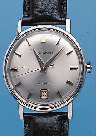 CORTEBERT HERRENARMBANDUHR AUTOMATIK, REF.- NR. 301-3, SCHWEIZ UM 1964, EDELST., BODEN GESCHR., VERS. BLATT, VERG. ERH. STD.-ZEICHEN,GOLDZEIGER, ...