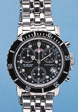 CERTINA ARMBANDCHRONOGRAPH, REF.-NR. DS7022/7122, SCHWEIZ UM 1998, EDELST. TEILW. POL., INCL. EDELST.-BAND M. SICHERHEITSFALTSCHL., ...