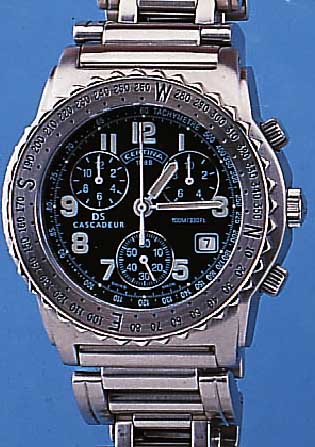 CERTINA ARMBANDCHRONOGRAPH DS-CASCADEUR, REF.-NR. 8015-8115, SCHWEIZ UM 1998, EDELST. MATT. INCL. EDELST.-BAND M. SICHERHEITSFALT- SCHL., ...