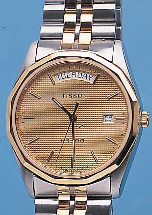KONVOLUT: 2 TISSOT HERRENARMBANDUHREN, 1X FL. AUSFüHRUNG, METALL HARTVERG., HIGH-TECH- QUARTZWERK M. KL. VERT. SEK., LEDERBAND, ...