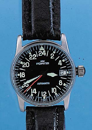 FORTIS Herrenfliegeruhr Automatik, Ref.-Nr. 621-10-148, Schweiz um 1995, Edelst. matt., Boden u. Krone geschr., bei Fertigst. wasserd.bis 100 m, ...