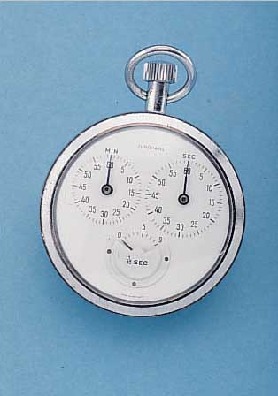 KONVOLUT: 3 EINHANDSTOPPER DEUTSCHER PRODUK- TION, 1X HANHART, 3 ST., UM 1954, METALL VERCHR., SCHNELLSCHW., 30ER AUSSENTEILUNG, ...