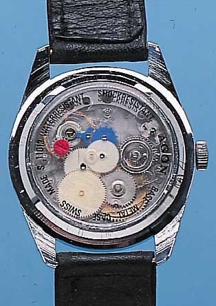 LANCO HERRENARMBANDUHR ASTROLON, REF.-NR. 11013, SCHWEIZ UM 1969, BEIDS. VERGL., INTERE-SSANTER KUNSTSTOFFAUFBAU (AUSSER UNR., ACHSEN U. FUTTER, ...