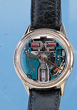 BULOVA HERRENARMBANDUHR ACCUTRON, REF.-NR. J19955, SCHWEIZ UM 1968, GG-FILLED, BODEN GESCHR., BEI FERTIGST. WASSERGESCH., STIMM- ...