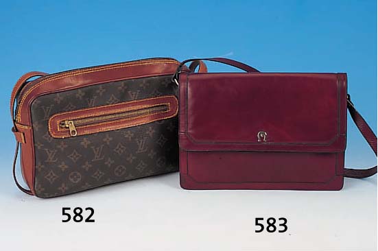 VITTONTASCHE, BRAUNES LEDER, INNENTASCHE, GEBRAUCHSSPUREN, GUT ERHALTEN