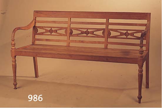 BANK, DEUTSCH, UM 1830-40, WEICHHOLZ ABGE- LAUGT, LEHNE IN SCHöNER DURCHBRUCHARBEIT MIT KLEINEN FLACHSCHNITZEREIEN, H. CA. 86 CM, SH. CA. 45 CM, ...