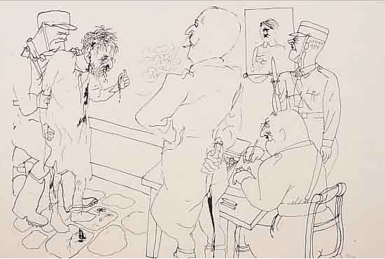 GROSZ, GEORGES, LITHOGRAPHIE AUS INTERREGNUMVON 1936, AUFLAGE 42 EXEMPL., HIER: THINGS MIGHT BE WORSE, CA. 235 X 36 CM, PP, U.GL., R.WVZ D. S ...