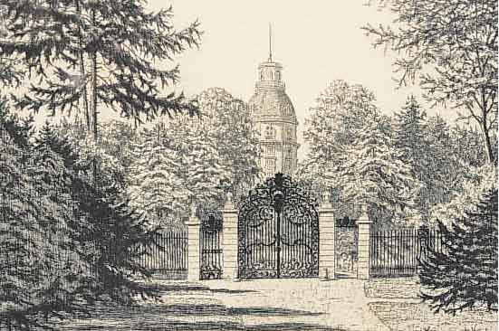 DöRR, FERDINAND, 1880 BAD DüRRHEIM-1968 KARLS-RUHE, SCHüLER DER AKADEMIE KARLSRUHE BEI WALTER CONZ, HIER: DER SCHLOßGARTEN IN KARLS- RUHE, ...