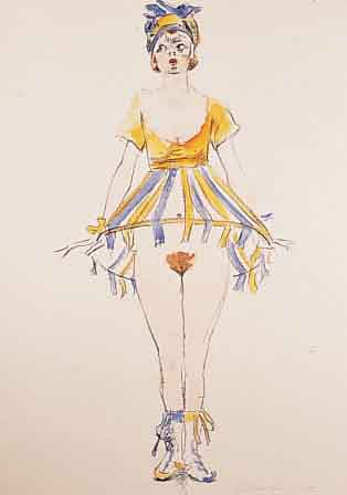 BEHRENDT-CORINTH, CHARLOTTE, EHEFRAU DES LOVIS CORINTH, HANDKOLORIERTE LITHOGRAPHIE AUS DER MAPPE: ANITA BERBER VON 1919, GURLITT PRESSE ...