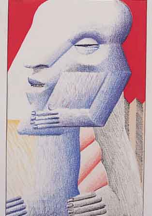 ANTES, HORST, KOPFFüßLER, FARBLITHOGRAPHIE, LI. U. HANDSIGNIERT, NUM. 6310/10000, CA. 19 X12 CM, PP, U.GL., R.