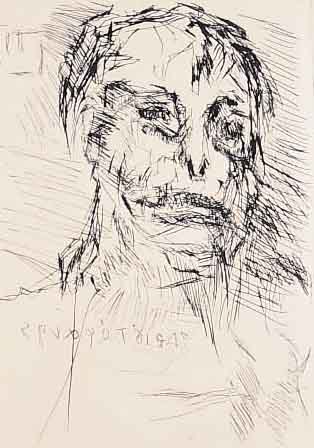 KOKOSCHKA, OSKAR, TITELBLATT DER MAPPE ARISTOPHANES, RADIERUNG, HANDSIGNIERT UND BEZ.: E.A., CA. 26 X 20 CM