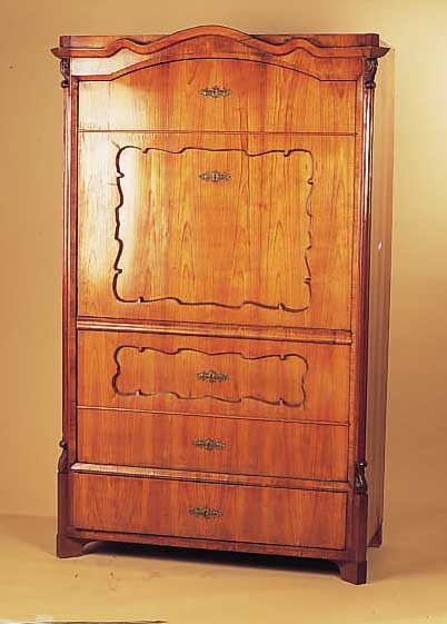 SCHRANK, SOG. SEKRETäRBLENDER, UM 1870, KIRSCHBAUMFURNIER, POLIERT, CA. 177 X 112 X 59 CM