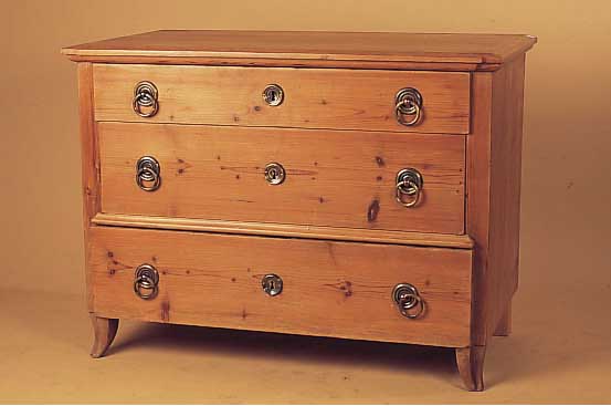 KOMMODE, DEUTSCH, UM 1810, WEICHHOLZ, DREI SCHüBE, AUFGEARBEITET, 80 X 120 X 56 CM