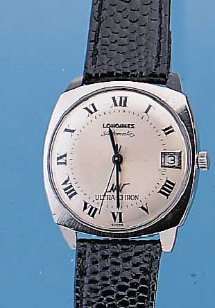 LONGINES HERRENARMBANDUHR ULTRACHRON, REF.- NR. 7851/1, SCHWEIZ UM 1968, EDELST.-EINSCHA- LENGEH., GET. A-WELLE, VERS. KONTRASTZIFFERBL.17 ST., ...