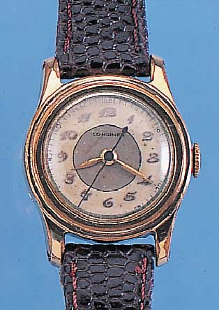 LONGINES DAMENARMBANDUHR, SCHWEIZ/USA UM 1939, GG-FILLED, BODEN GEDR., BER., LEDERB. NEU, 2-FARB. VERS. BLATT FL., KAL. 10,68N, 16 ST., ...