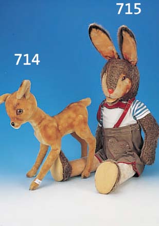 GROßES KITZ, WOHL SCHUCO, 50/60ER JAHRE, MOHAIR, H. 49 CM, L. 43 CM