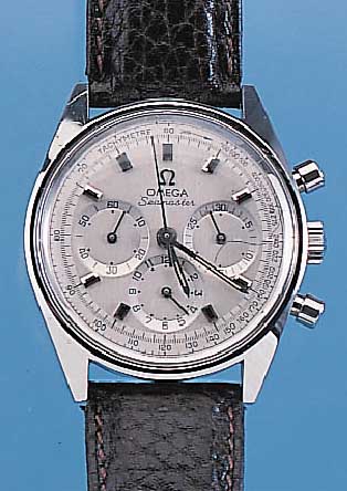OMEGA ARMBANDCHRONOGRAPH SEAMASTER, REF.-NR.145-018, SCHWEIZ UM 1967, EDELST., BODEN GE- SCHR., VERS. BLATT, 30-MIN.- U. 12-STD.-STOPP-ZäHLER, ...