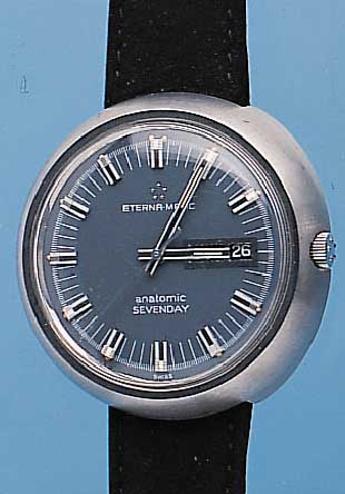 KONVOLUT 2X ETERNA MATIC ARMBANDUHREN, FüR DAMEN U. HERREN, SERIE ANATOMIC, BEIDE EDELST.-MASSIVGEH., KRONE EINGEL. ZUM SCHUTZ, BEIDE ...