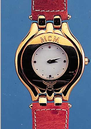 MCM HERRENARMBANDUHR, STAHL VERGOLDET, HIGH-TECH-QUARTZWERK, ETA 980 003, INCL. ORIG. LEDERBD. M. ORIG. DORNSCHLIEßE, ZIFFERBL. M. SYNTH. ...