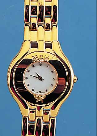 MCM HERRENARMBANDUHR, STAHL VERGOLDET, HIGH-TECH-QUARTZWERK, ETA 980 003. INCL. ORIG. GLIEDERBD., ZIFFERBL. M. ZIRKONIABESATZ, BAT. ERNEUERT, ...